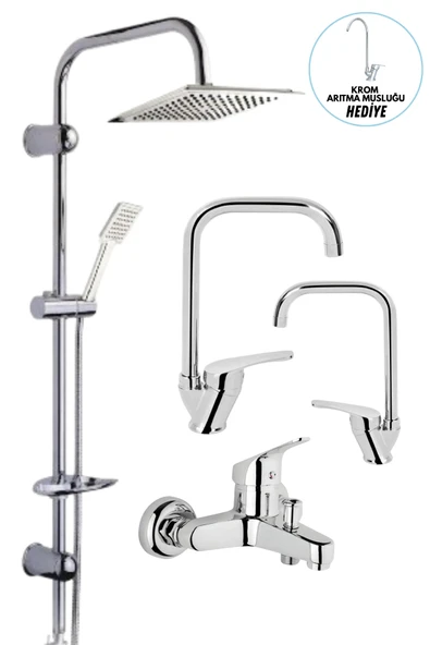 ESORA Dubai Robot Duş Sistemi, Köşe Lavabo & Mutfak ve Banyo Bataryası 4'lü Set ( Arıtma Musluğu Hediyeli) ürün görseli