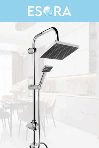ESORA Robot Duş Sistemi, Baston Lavabo & Mutfak ve Banyo Bataryası 4'lü Set (WC Musluğu Hediyeli) - Resim 3