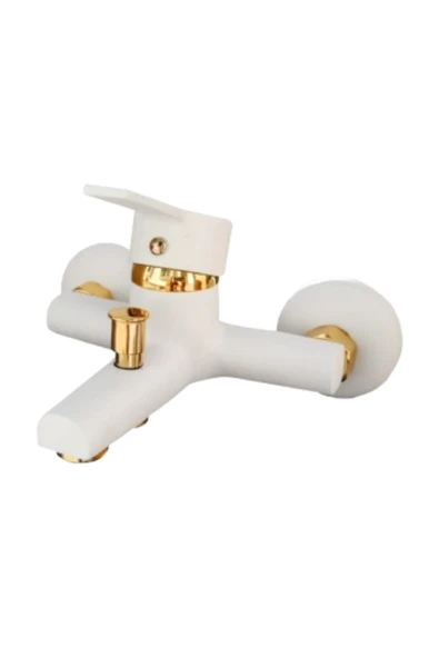 ESORA Beyaz Gold Banyo Duş Bataryası Çift Su Girişli Yerli Üretim ürün görseli 1