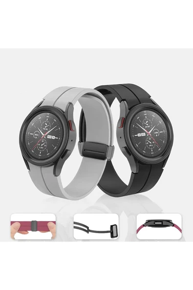 Mayaks Galaxy Watch 4 40mm Uyumlu KRD-84 Uyumlu Zore Kordon Siyah - 8