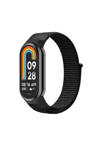 KILIFTECH Xiaomi Mi Band 9 Zore KRD-03 Hasır Kordon-Koyu Siyah