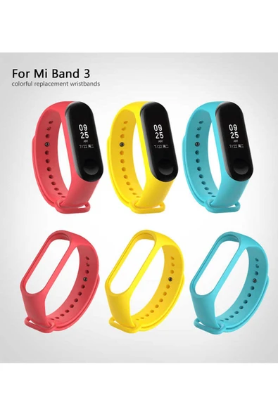Base Dijital Xiaomi Mi Band 4 Uyumlu Zore Kordon Sarı - Resim 6
