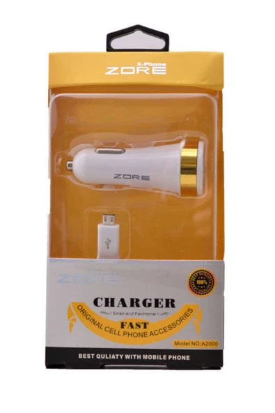 lumena Micro Araç Şarj Seti Kablosu Şarj Aleti 3000 Mah Beyaz Renkli 3 Usb Li 2 In 1 - 4