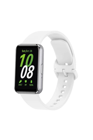 KILIFTECH Galaxy Fit 3 Silikon Kordon Zore KRD-110 Strap Kayış-Beyaz