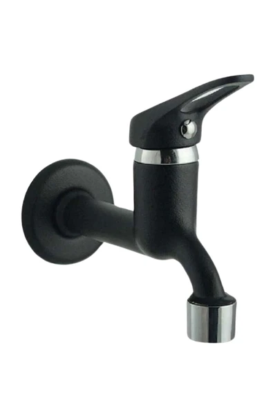 ESORA Siyah Mix Musluk Aç Kapa Lavabo WC Tuvalet Bahçe Musluğu Siyah Aç Kapa Garantili ürün görseli 1