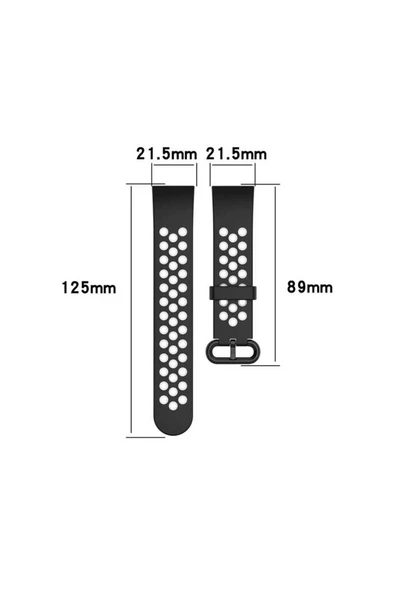 zore Xiaomi Redmi Watch 2 Lite KRD-02 Uyumlu Kordon FPT Siyah-Beyaz - Resim 5