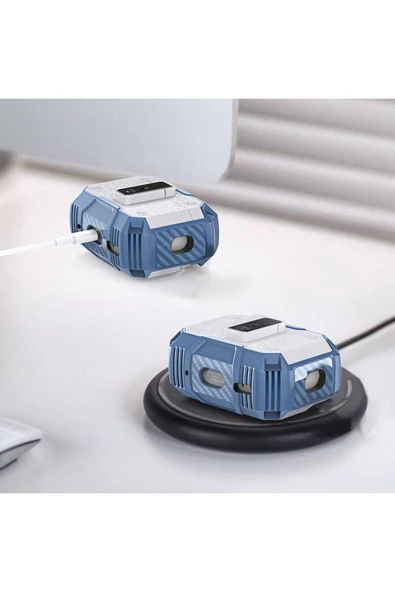 10LİNE AKSESUAR Air Pods Pro Uyumlu Airbag 35 Darbelere Karşı Dayanıklı Düğmeli Kılıf-Kırmızı - 3