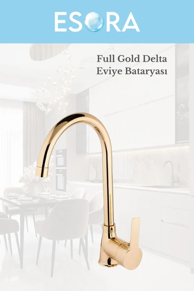 ESORA Full Gold Mutfak Eviye Bataryası