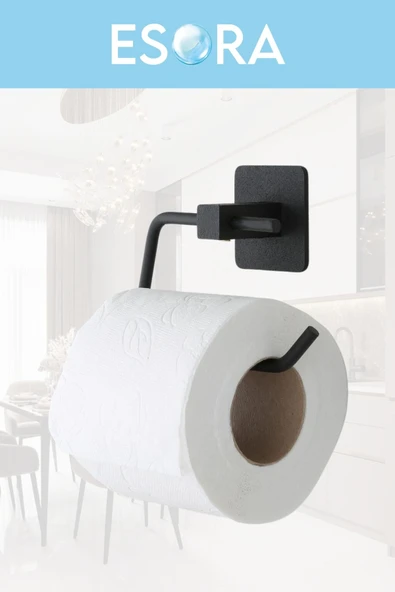 ESORA Siyah Metal Açık Tuvalet Kağıtlığı Wc Kağıtlık Tutucu