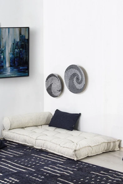 Homedius Sofa Buklet Kapitoneli Yer-sedir Minderi - Beyaz - 5