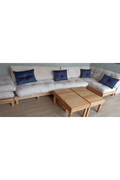 RMS CONCEPT Dış Mekan Palet Minderi Seti Takımı Krem 120x80 120x40 Rmskrem - Resim 4