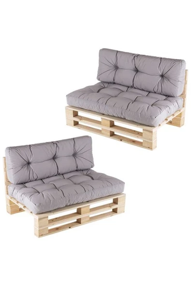 CAVİSS Home Dış Mekan Palet Minderi Seti Takımı (set: 1 - Gri) - 3