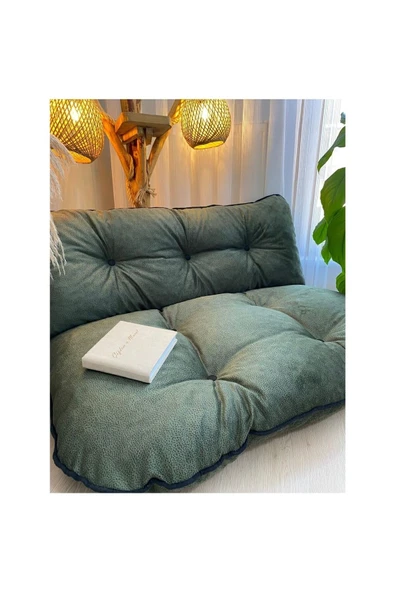 sitehome İkili Takım Yer Bahçe ve Palet Minderi Haki Yeşil - Resim 2