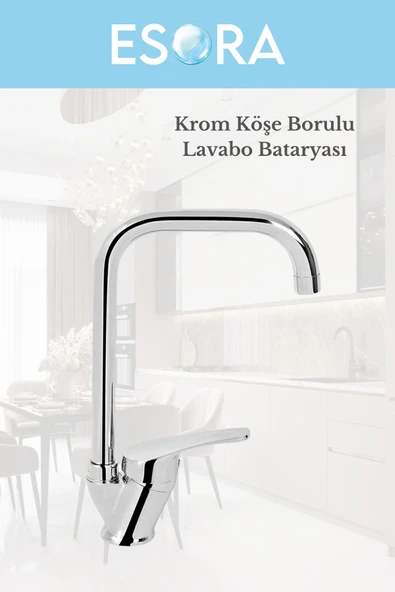 ESORA Dubai Krom Robot Duş Seti , Köşe Eviye , Lavabo , Banyo Bataryası 4’lü Set - 4