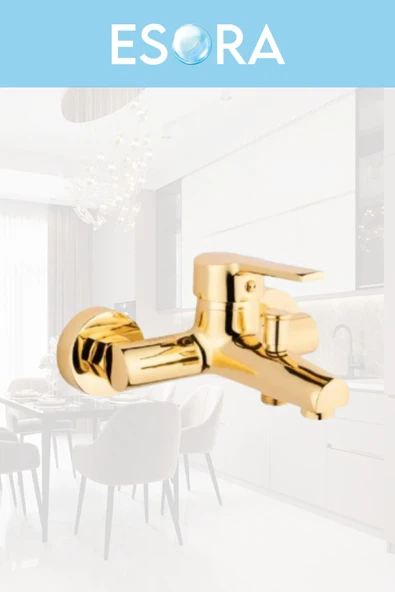 ESORA Gold Kare Robot Duş Seti , Eviye , Lavabo , Banyo Bataryası 4’lü Set - Resim 6