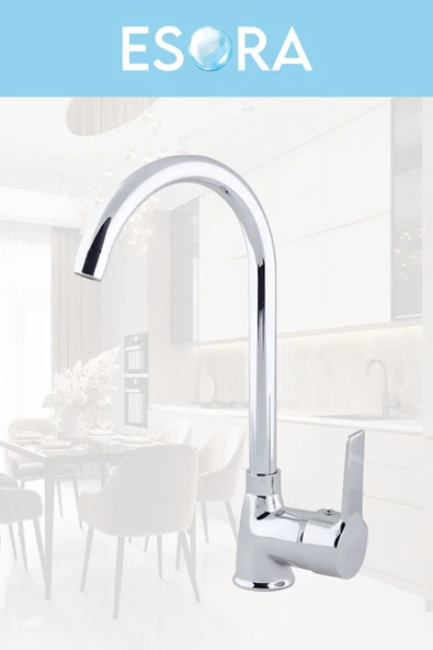 ESORA Krom Dubai Robot Duş Seti , Krom Delta Eviye , Lavabo , Banyo Bataryası 4’lü Set - 3