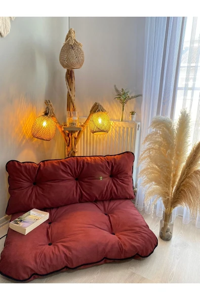MÇ HOME Palet Minderi Yer Minderi 2 'li Takım Puf Minder - 5