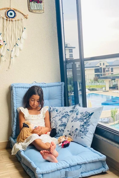 Aida Concept Fransız Yer Minderi 60x120 Puf Pembe - Resim 6