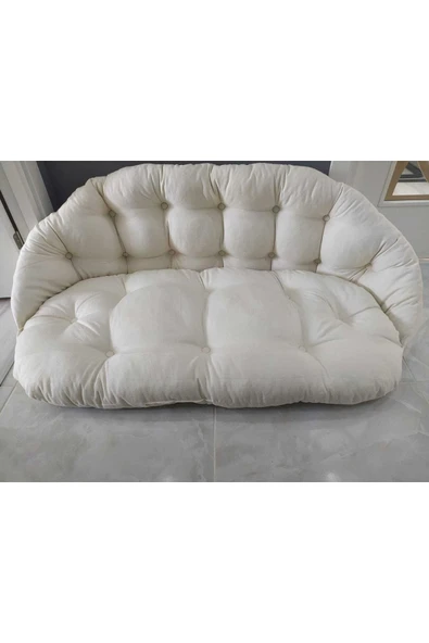 MaGİc HANDs Caviss Makrome Çift Kişilik Oval Salıncak Minderi Büyük Boy Krem ürün görseli 1