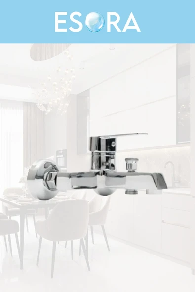 ESORA Gold Kare Robot Duş Seti , Krom Lüx Kare Eviye , Sabit Lavabo , Banyo Bataryası 4’lü Set - 5
