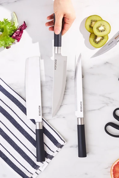 Black Force Satırlı 6 Parça Mutfak Bıçak Seti - 2