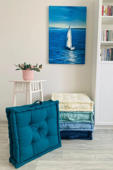 Aida Concept Fransız Yer Minderi 60x60 Puf Gri - Resim 3