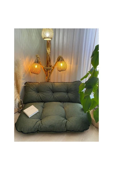 sitehome İkili Takım Yer Bahçe ve Palet Minderi Haki Yeşil - Resim 4