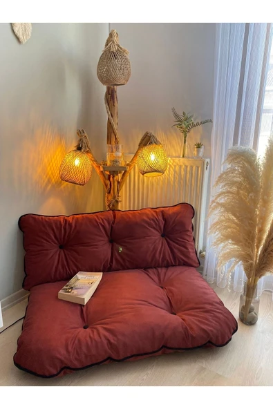 MÇ HOME Palet Minderi Yer Minderi 2 'li Takım Puf Minder - 4