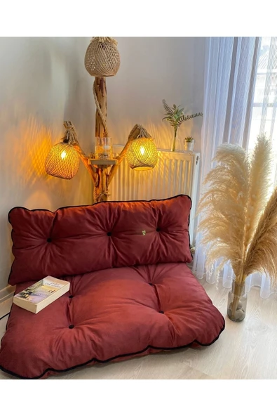 MÇ HOME Palet Minderi Yer Minderi 2 'li Takım Puf Minder - 3
