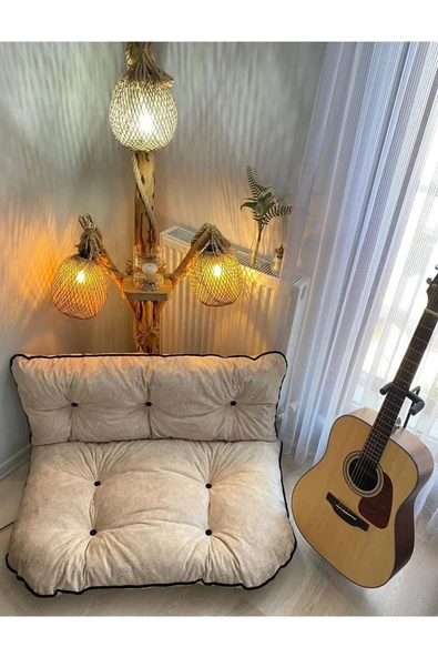 sitehome İkili Takım Yer Bahçe ve Palet Minderi Krem ürün görseli 1