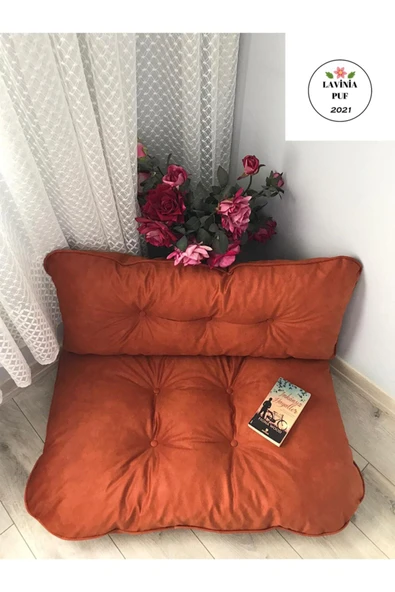 Lavinia Puf Petek Önü Palet Yer Minderi Kiremit Rengi - 2