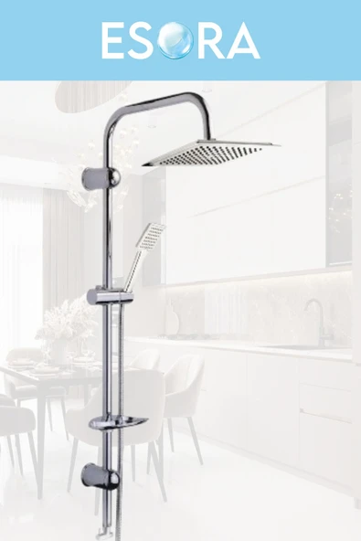 ESORA Dubai Krom Robot Duş Seti , Köşe Eviye , Lavabo , Banyo Bataryası 4’lü Set - 2