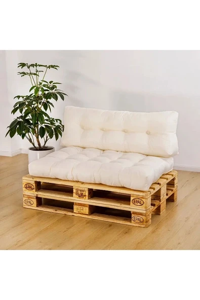 RMS CONCEPT Dış Mekan Palet Minderi Seti Takımı Krem 120x80 120x40 Rmskrem ürün görseli 1