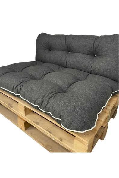 Mazi Home Kalorifer Önü Ve Yer Minderi Ikili Takım Antrasit Gri 100x60cm - 3