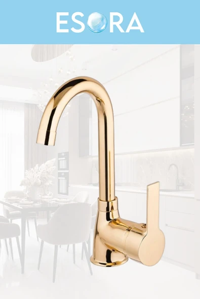 ESORA Gold Kare Robot Duş Seti , Eviye , Lavabo , Banyo Bataryası 4’lü Set - Resim 5