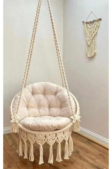 PEDRA TEKSTİL Caviss Home Makrome Salıncak Minderi Bahçe Mobilyaları - 3