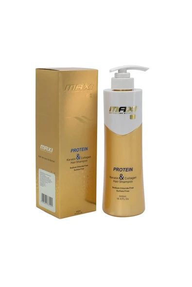 MAXİ BIO Gold Protein Sülfatsız Tuzsuz Keratin Collagen Onarıcı Şampuan 500 ml ürün görseli 1