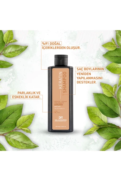 QUADDRO PROFESSİONAL KERATİN YIPRANMIŞ SAÇLAR ONARICI ŞAMPUAN 400 ML - 2