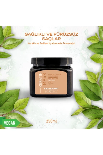QUADDRO PROFESSİONAL KERATİN YIPRANMIŞ VE ONARICI MASKE 250 ML ürün görseli 1