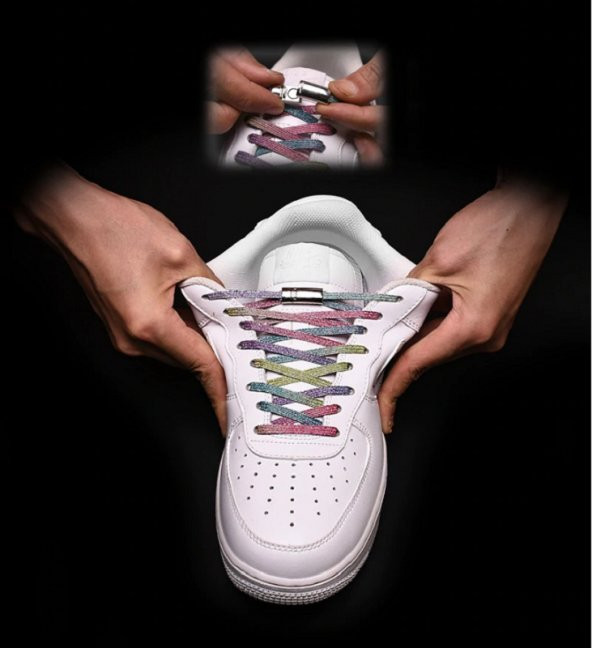 Mıknatıslı Manyetik Lastikli Ayakkabı Bağcık Yeni Model Klipsli - 2