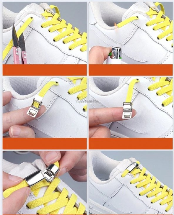 Mıknatıslı Manyetik Lastikli Ayakkabı Bağcık Yeni Model Klipsli - 7