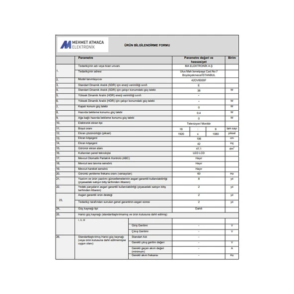 Onvo  42OV6000F 42" 106 Ekran Uydu Alıcılı Full HD Smart LED TV - Resim 2