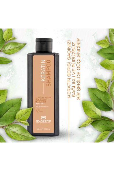 QUADDRO PROFESSİONAL KERATİN YIPRANMIŞ SAÇLAR ONARICI ŞAMPUAN 400 ML - 3
