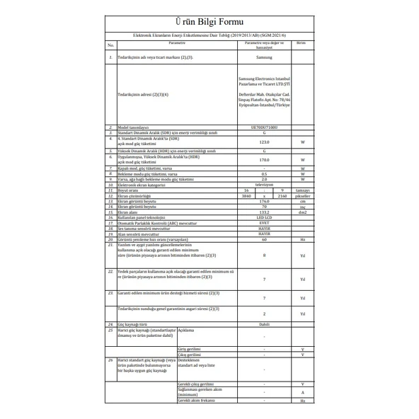 Samsung  70DU7100 70" 178 Ekran Uydu Alıcılı 4K Ultra HD Smart LED TV - Resim 4