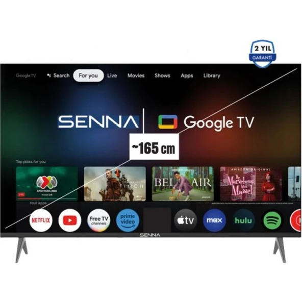 Senna  65UQ9500F 65" 165 Ekran Uydu Alıcılı 4K Ultra HD Google Smart LED TV ürün görseli