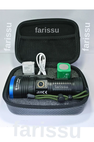 GS-14000 40W Avcı El Feneri – 4000 Lümen, 12800 mAh Li-ion Şarjlı, Su Geçirmez, Taşıma Çantalı Kamp ve Balıkçı Feneri - 2