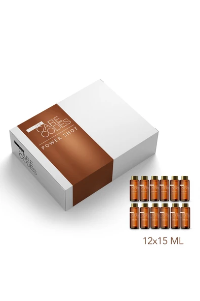 THE CARE CODES Yoğun Parlaklık ve Bakım İçin Power Shot Saç Bakım Kürü 12X15 ml ürün görseli 1