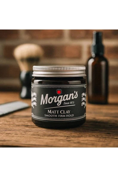 MORGAN'S POMADE Morgan's Matt Clay Smooth Firm Hold - Güçlü Tutuş Sağlayan Şekillendirici Kil 120 ml - Resim 2