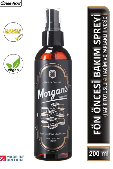 MORGAN'S POMADE Morgan's Barber Styling Spray - Hafif Ve Doğal Tutuşlu Sprey 200 ml ürün görseli 1