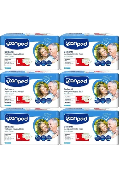 CANPED Hasta Bezi Yetişkin Bel Bantlı L-Büyük Boy 180 Adet - Resim 2